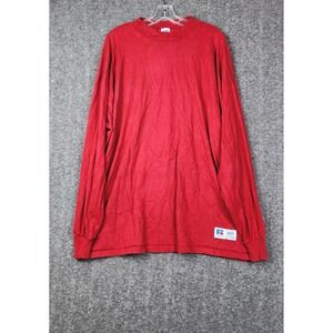 Russell Athletic Long Sleeve Shirt Mens XXL Red Vintage 90s High Cotton USA Made